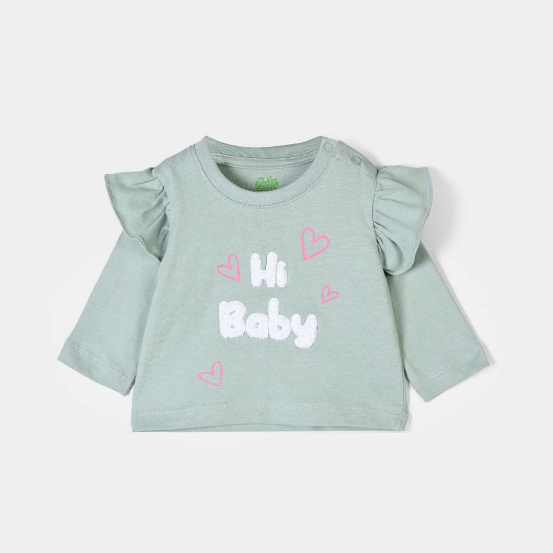 Infant Girls Cotton Jersey T-Shirt F/S Hi Baby-Blue.Surf