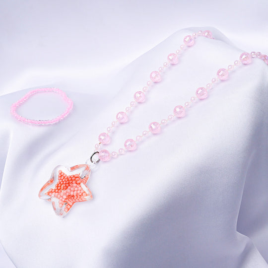GIRLS CHARM BEADED NECKLACE & BRACELET