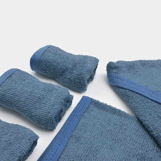 Baby Hooded Bath Towel + 4PCS Face Towel Set | 5Pcs