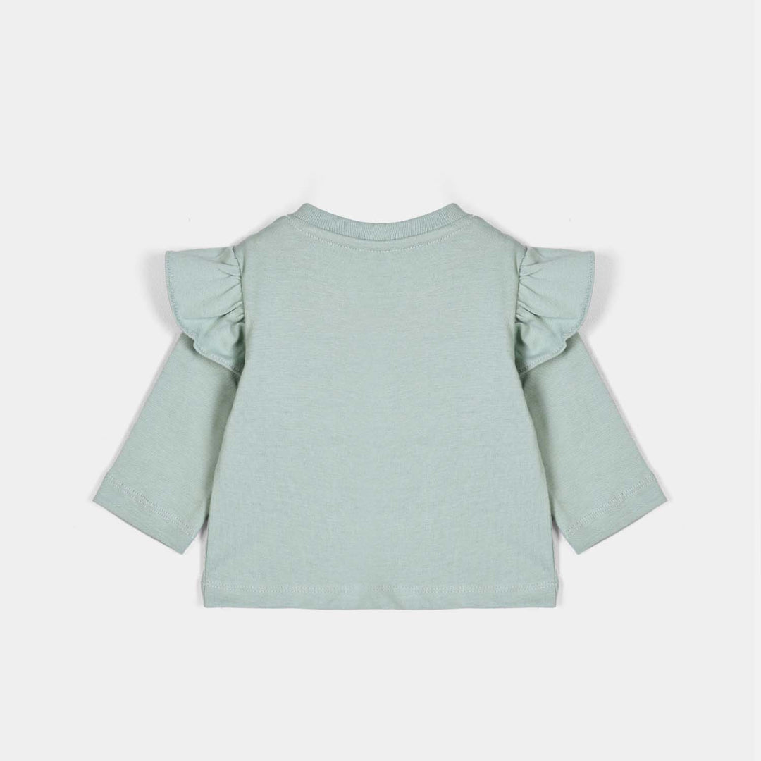 Infant Girls Cotton Jersey T-Shirt F/S Hi Baby-Blue.Surf