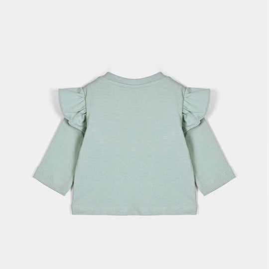 Infant Girls Cotton Jersey T-Shirt F/S Hi Baby-Blue.Surf