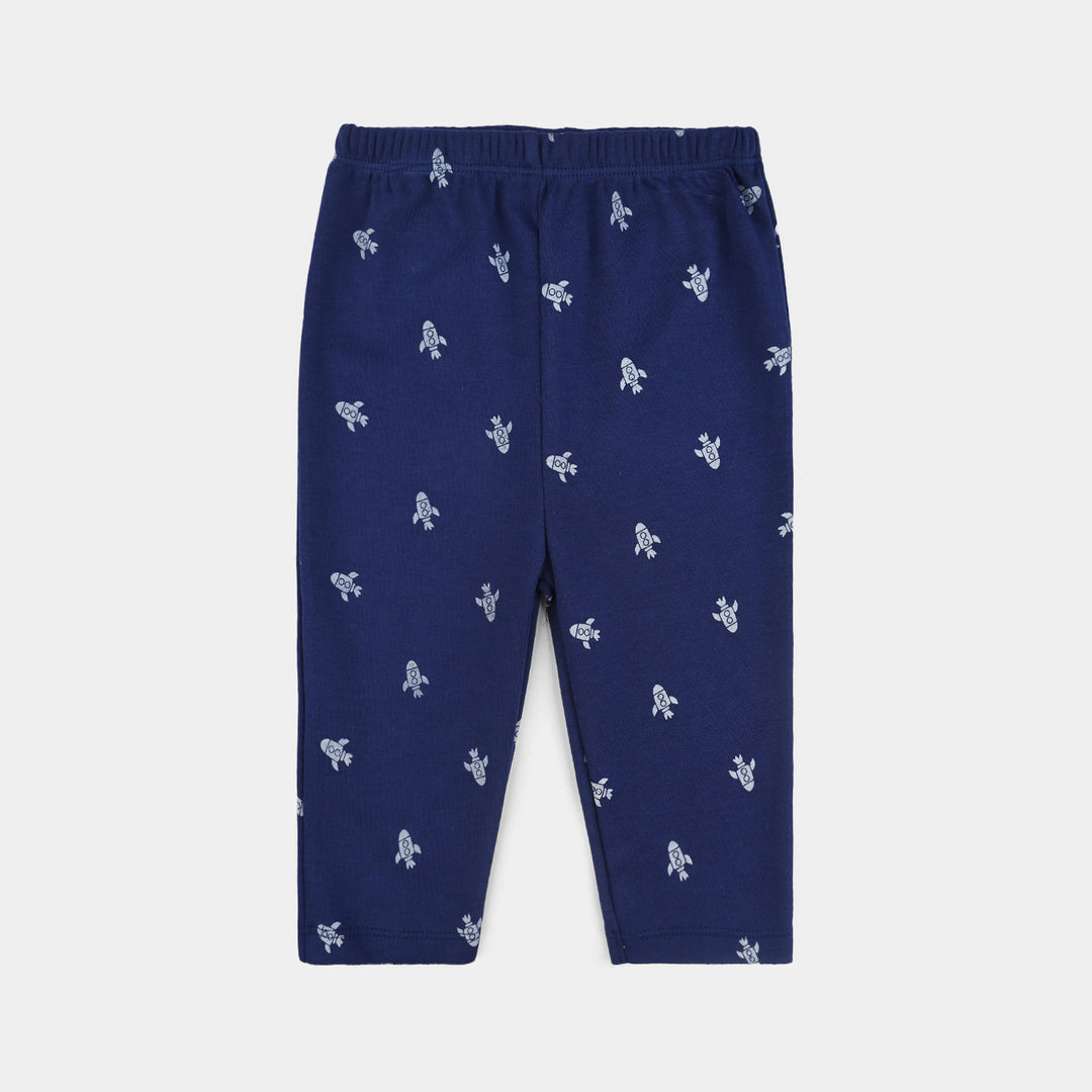 Infant Boys Cotton Interlock 3 PC Set-Sky/White/Navy