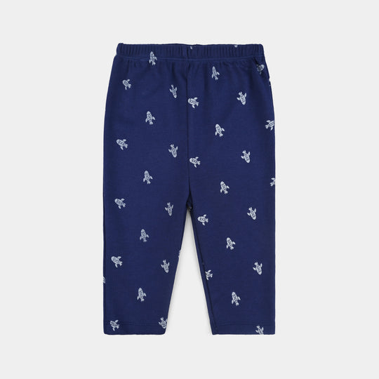 Infant Boys Cotton Interlock 3 PC Set-Sky/White/Navy