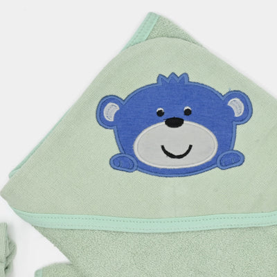 Baby Hooded Bath Towel + 4PCS Face Towel Set | 5Pcs