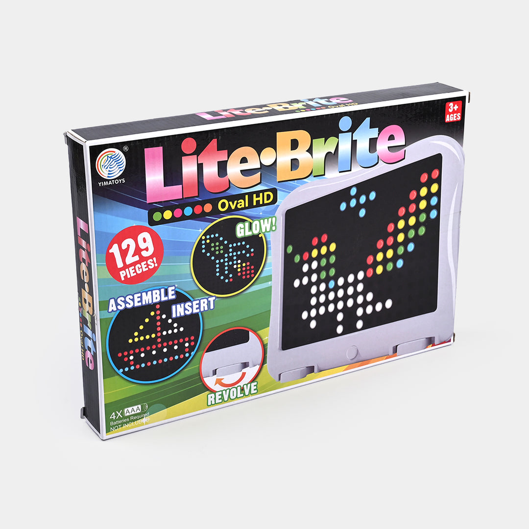 Lite Brite Oval HD Glow Educational Toy - 129Pcs