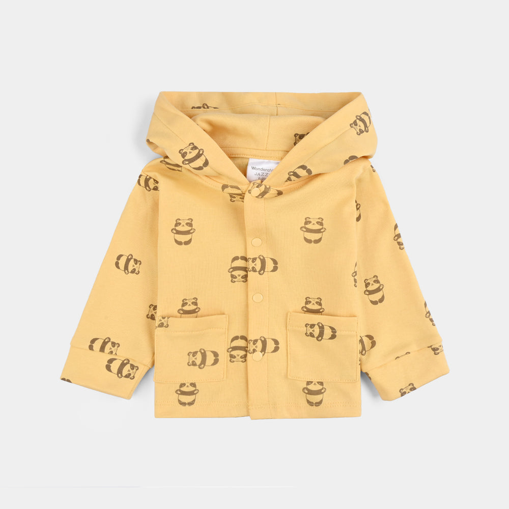 Infant Boys Cotton Interlock 3 PC Set-Yellow/White/Brown