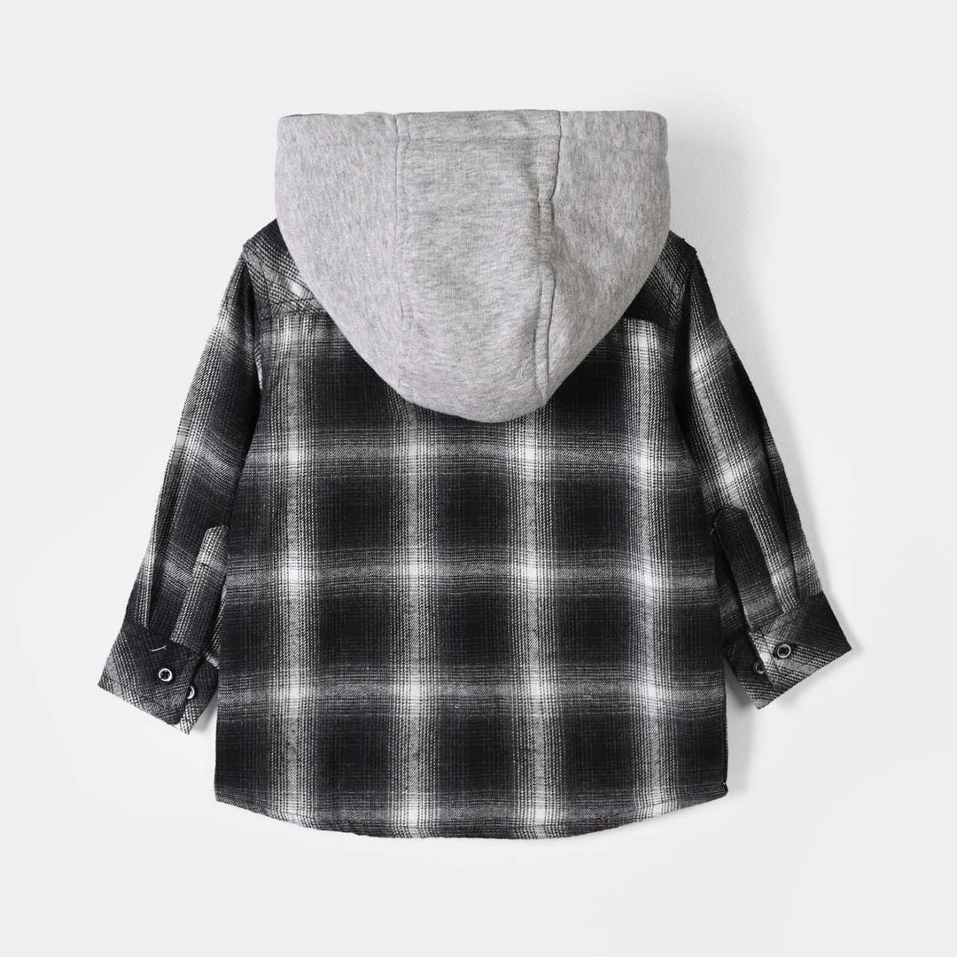 Boys Flannel Casual Shirt F/S Endless-BLACK