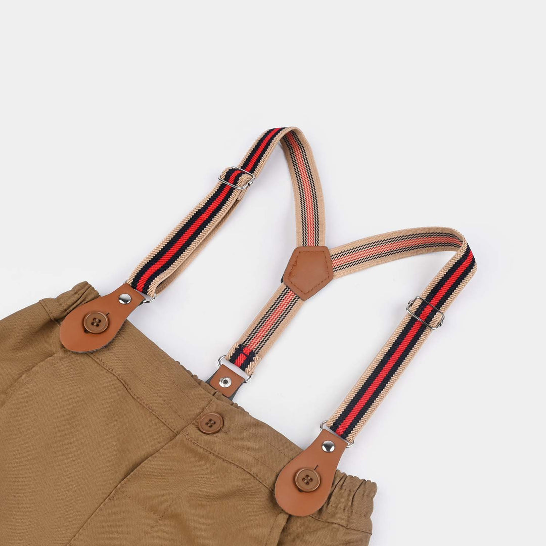 Infant Boys Cotton Interlock Suit -Brown/Navy