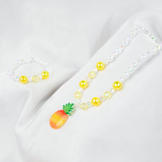 GIRLS CHARM BEADED NECKLACE & BRACELET