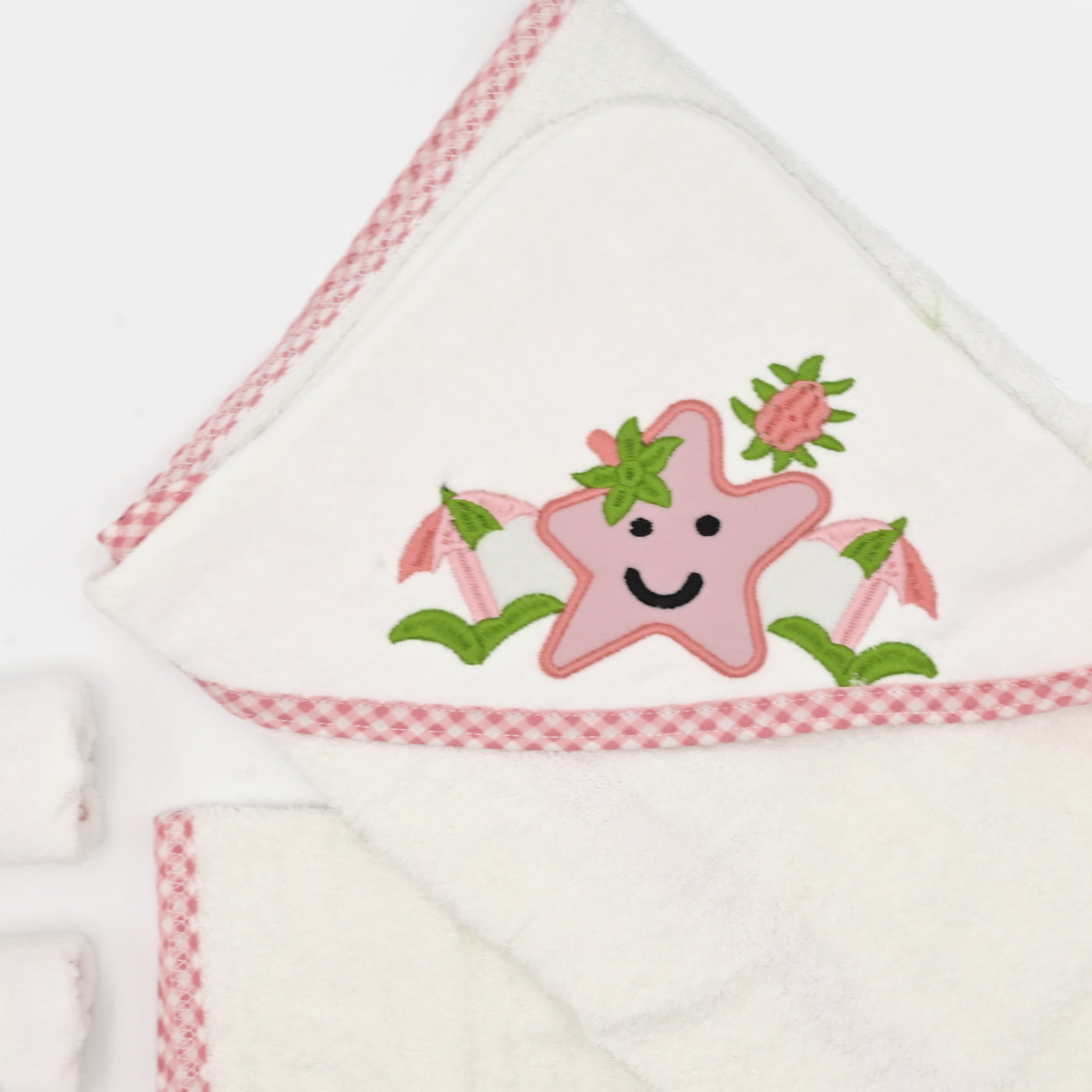 Baby Hooded Bath Towel + 4PCS Face Towel Set | 5Pcs