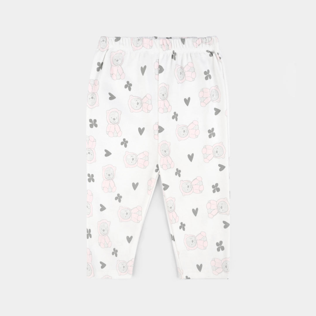 Infant Girls Cotton Interlock 3 PC Set-Pink/Grey/White