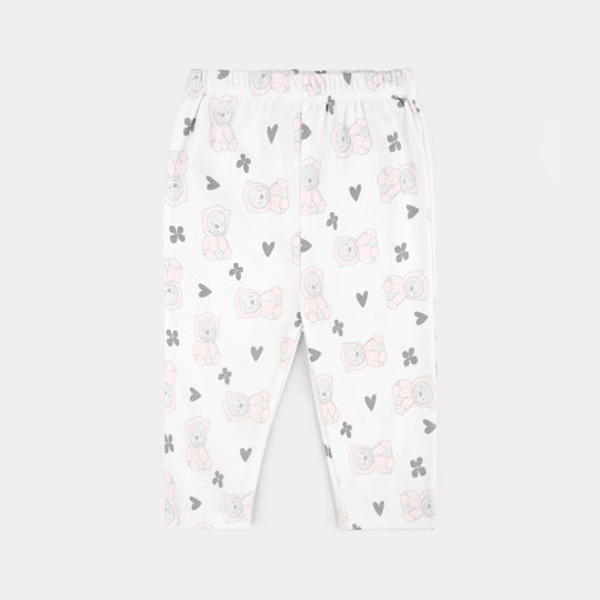 Infant Girls Cotton Interlock 3 PC Set-Pink/Grey/White