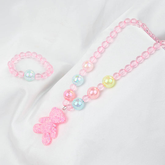 GIRLS CHARM BEADED NECKLACE & BRACELET
