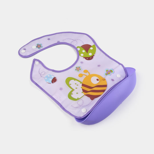 PLASTIC BIB WITH HOLDER FOR BABIES