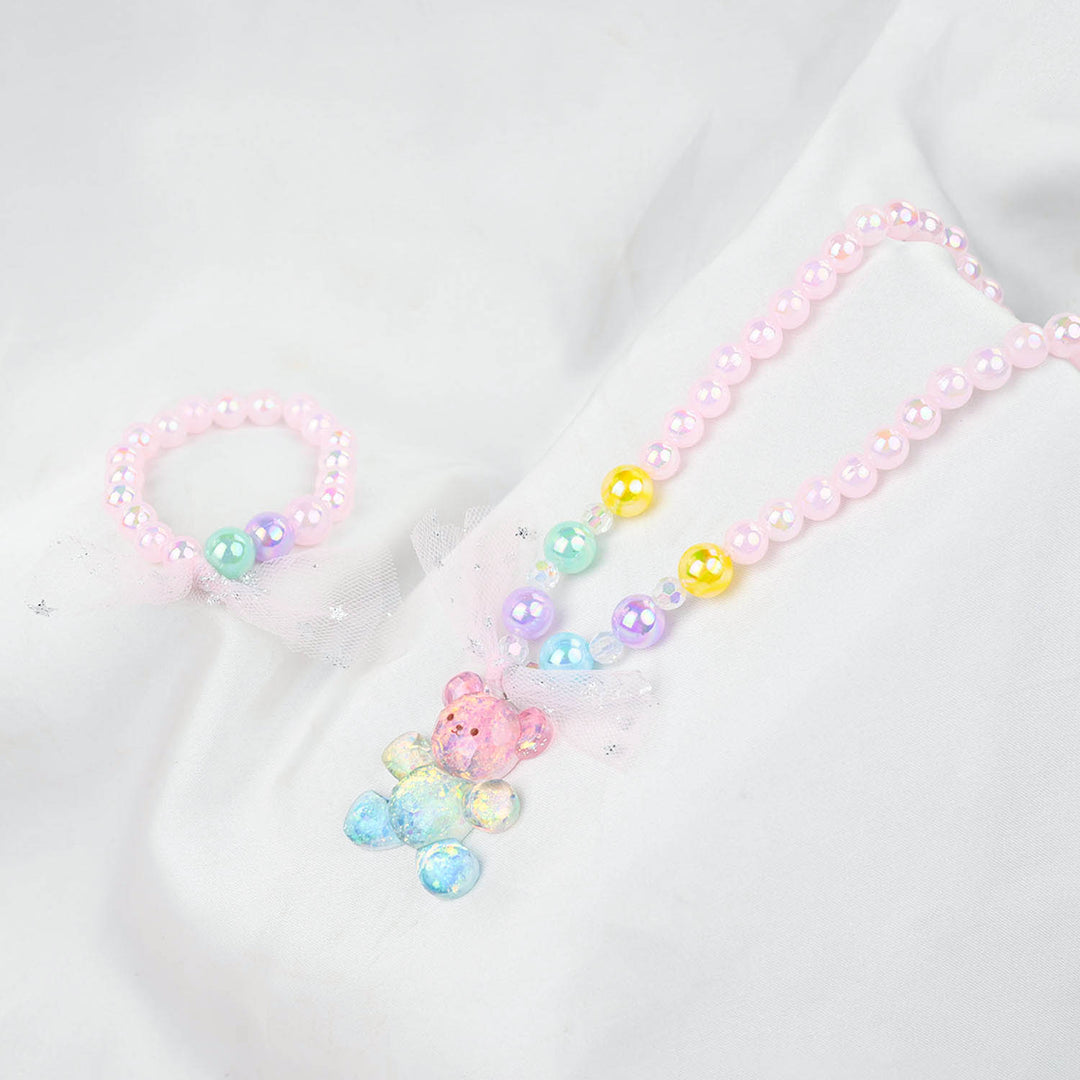 GIRLS CHARM BEADED NECKLACE & BRACELET
