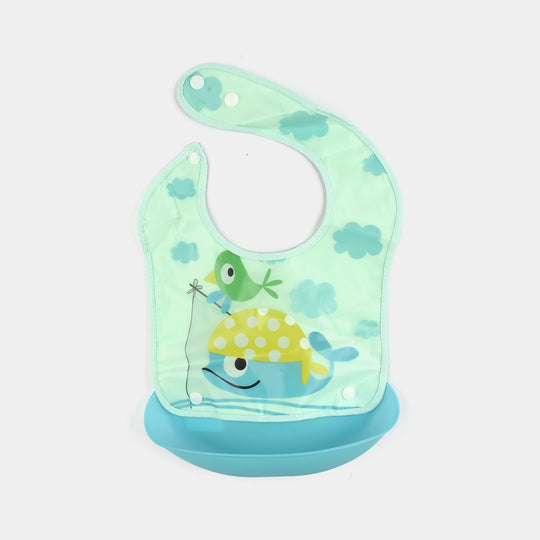 PLASTIC BIB WITH HOLDER FOR BABIES