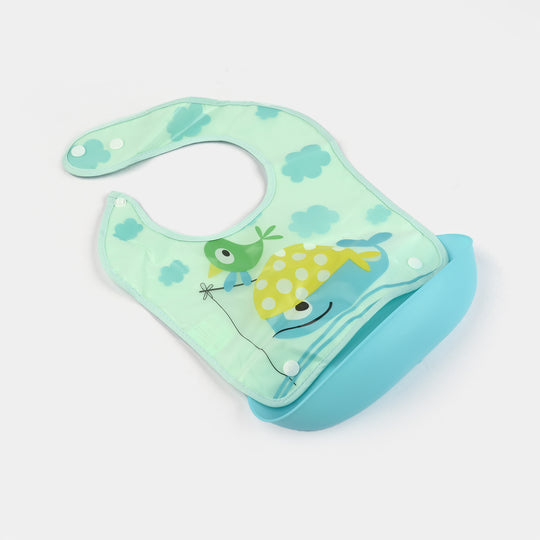 PLASTIC BIB WITH HOLDER FOR BABIES