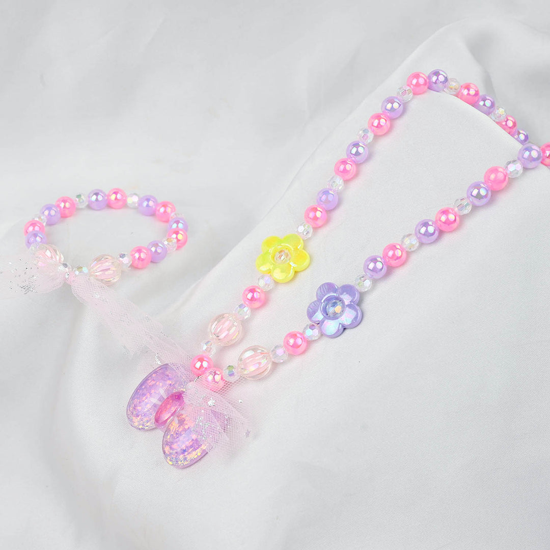 GIRLS CHARM BEADED NECKLACE & BRACELET