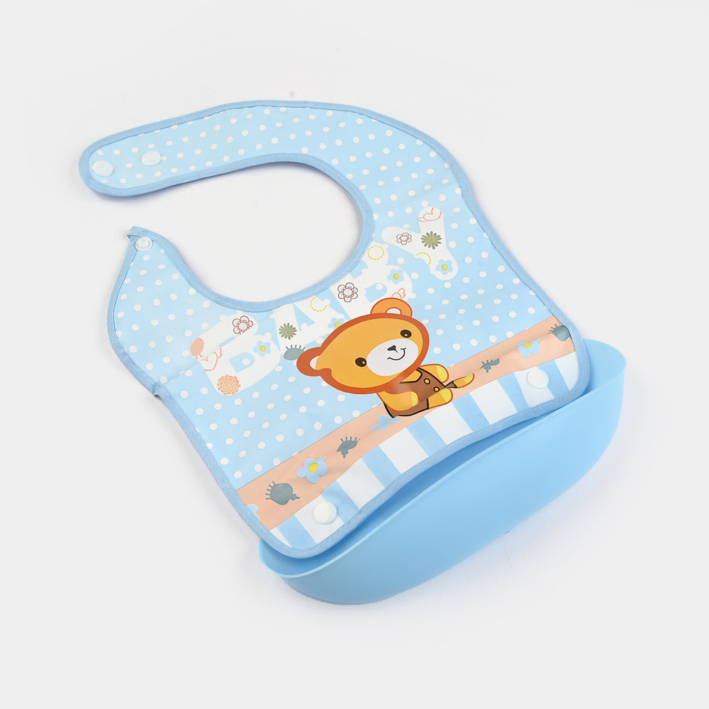 PLASTIC BIB WITH HOLDER FOR BABIES