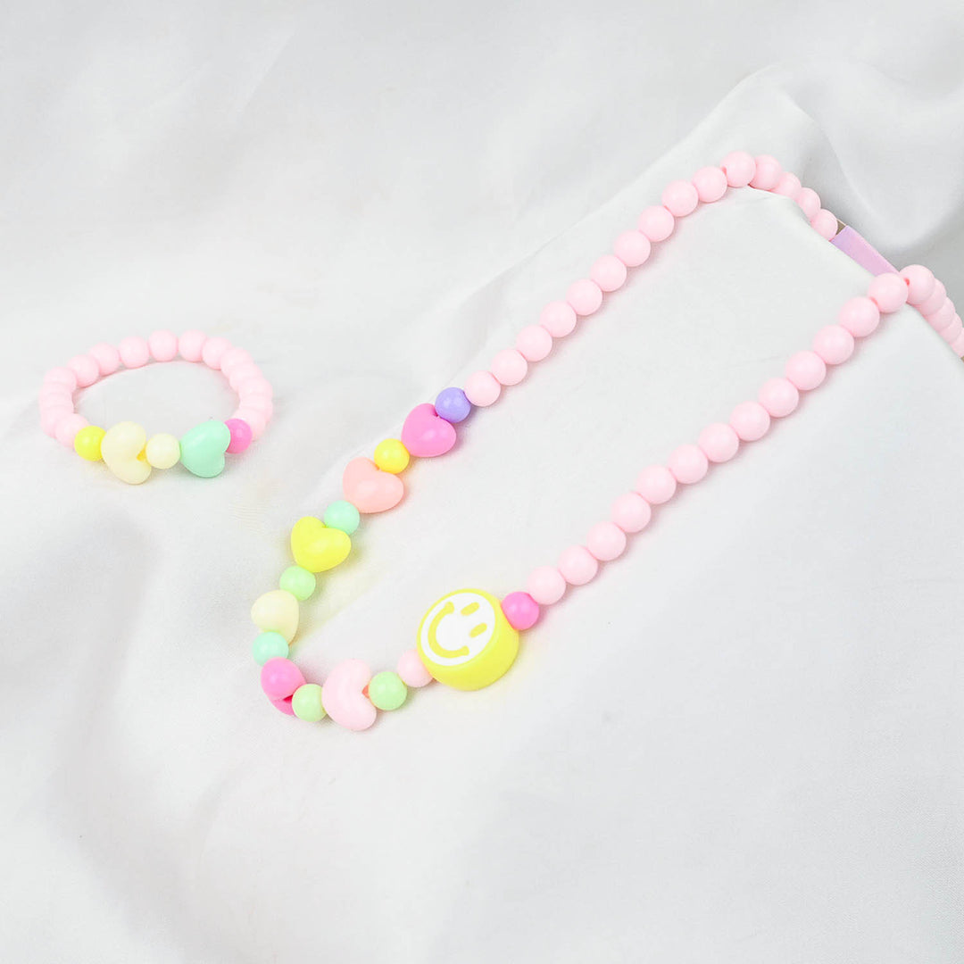 GIRLS CHARM BEADED NECKLACE & BRACELET