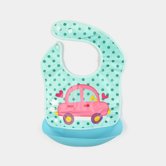 PLASTIC BIB WITH HOLDER FOR BABIES