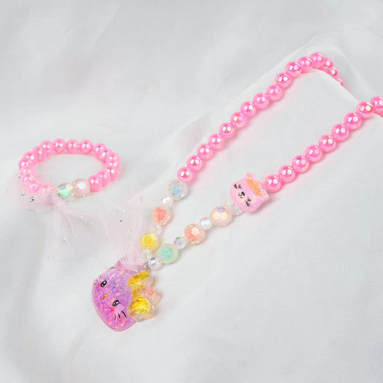 GIRLS CHARM BEADED NECKLACE & BRACELET