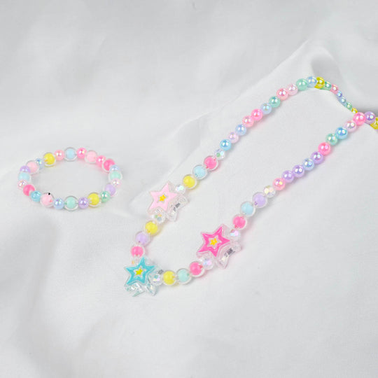 GIRLS CHARM BEADED NECKLACE & BRACELET