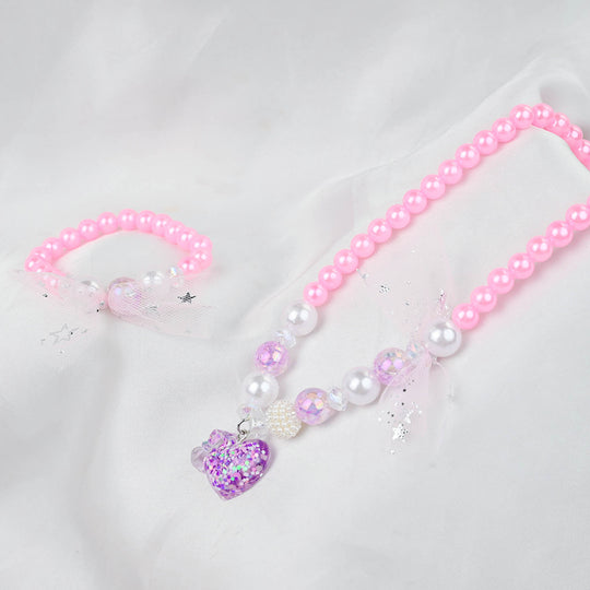 GIRLS CHARM BEADED NECKLACE & BRACELET