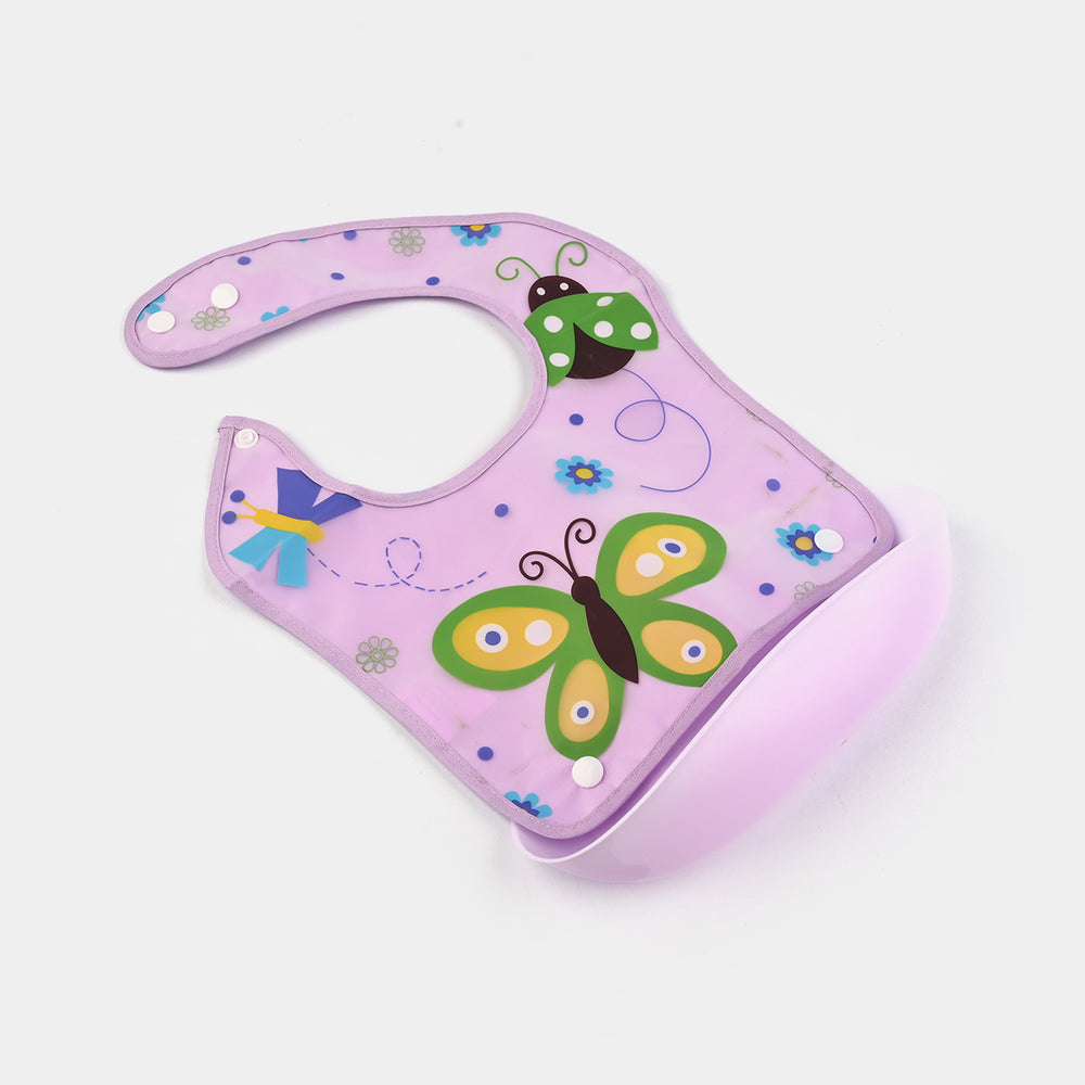 PLASTIC BIB WITH HOLDER FOR BABIES