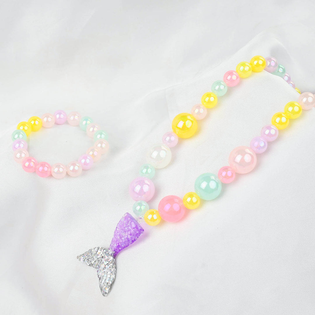 GIRLS CHARM BEADED NECKLACE & BRACELET