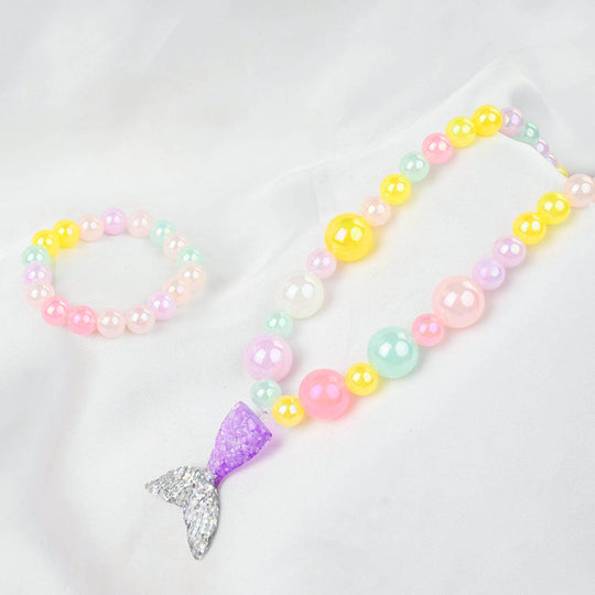 GIRLS CHARM BEADED NECKLACE & BRACELET