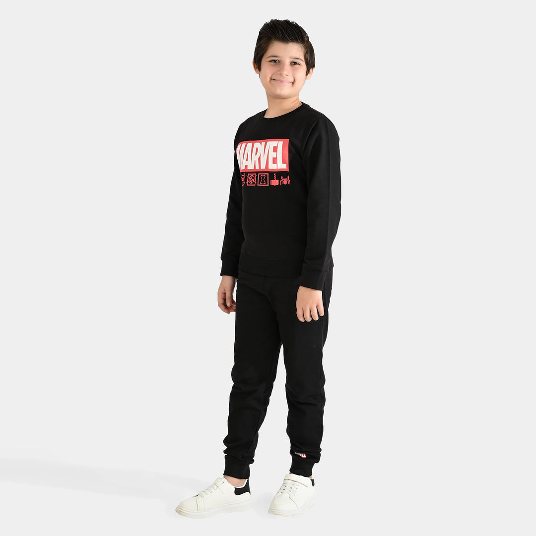 Boys Jersey/Terry 2 Piece Suit-BLACK