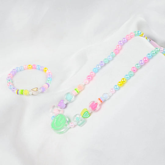 GIRLS CHARM BEADED NECKLACE & BRACELET