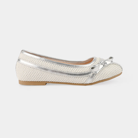 Girls Pumps 1344-SILVER