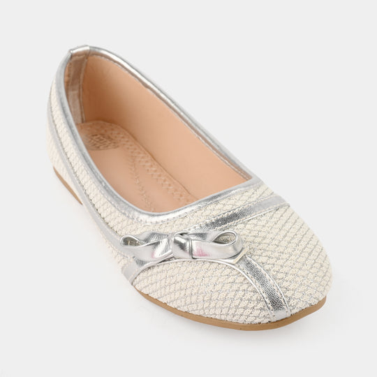 Girls Pumps 1344-SILVER