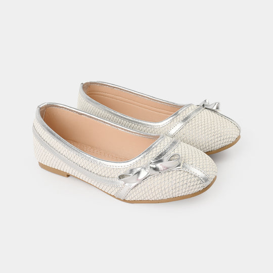Girls Pumps 1344-SILVER