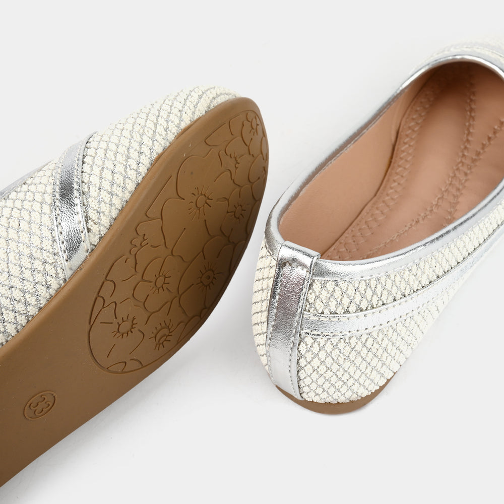 Girls Pumps 1344-SILVER