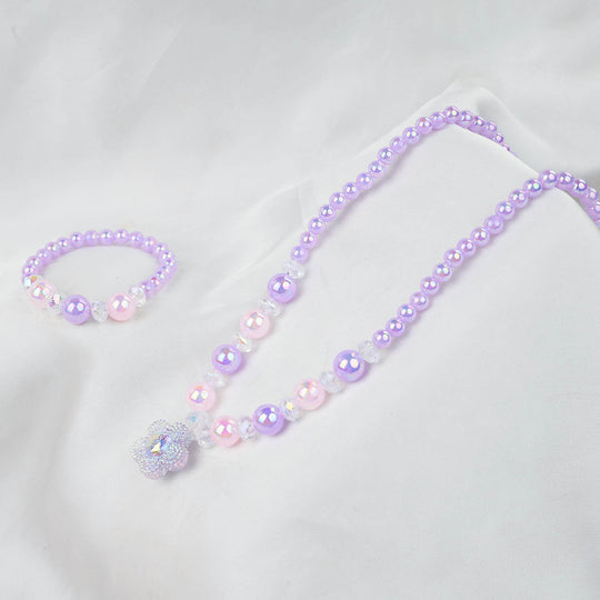 GIRLS CHARM BEADED NECKLACE & BRACELET