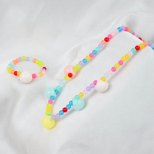 GIRLS CHARM BEADED NECKLACE & BRACELET