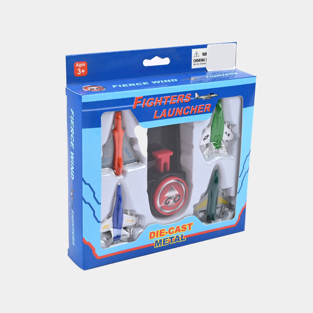 Fighters Launcher Die-Cast Metal Toy Plane Set