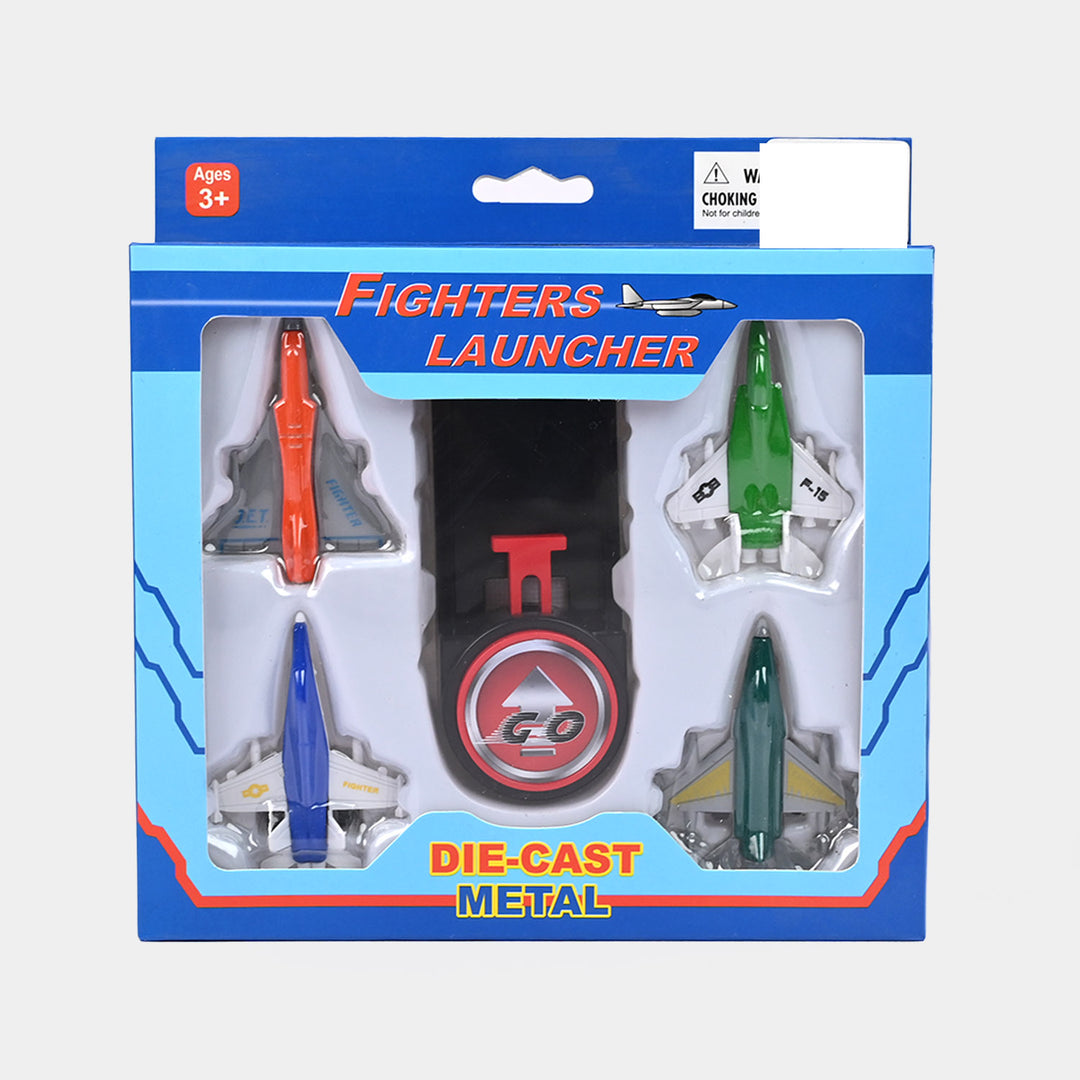 Fighters Launcher Die-Cast Metal Toy Plane Set