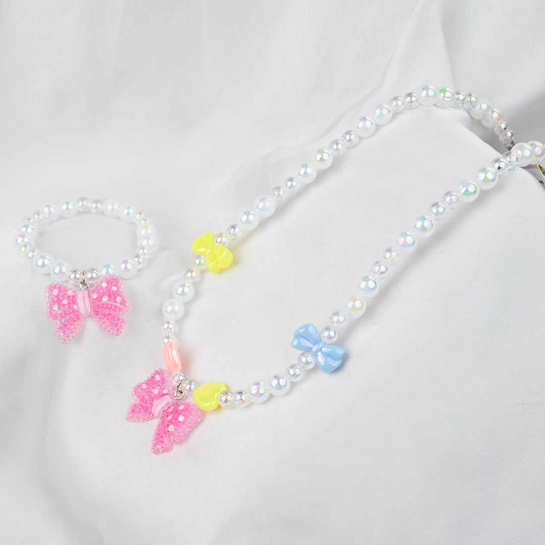 GIRLS CHARM BEADED NECKLACE & BRACELET