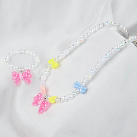 GIRLS CHARM BEADED NECKLACE & BRACELET