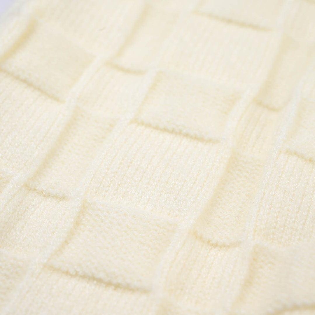 Infant Girls Acrylic Romper (Flower) - Off White