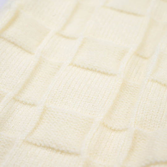 Infant Girls Acrylic Romper (Flower) - Off White