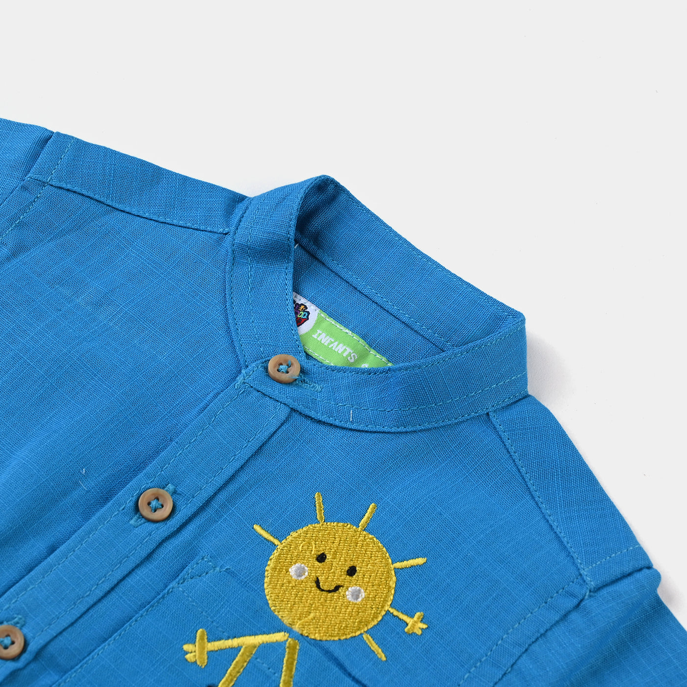 Infant Boys Cotton Slub Basic Casual Shirt (Sun Shine)-Turkish
