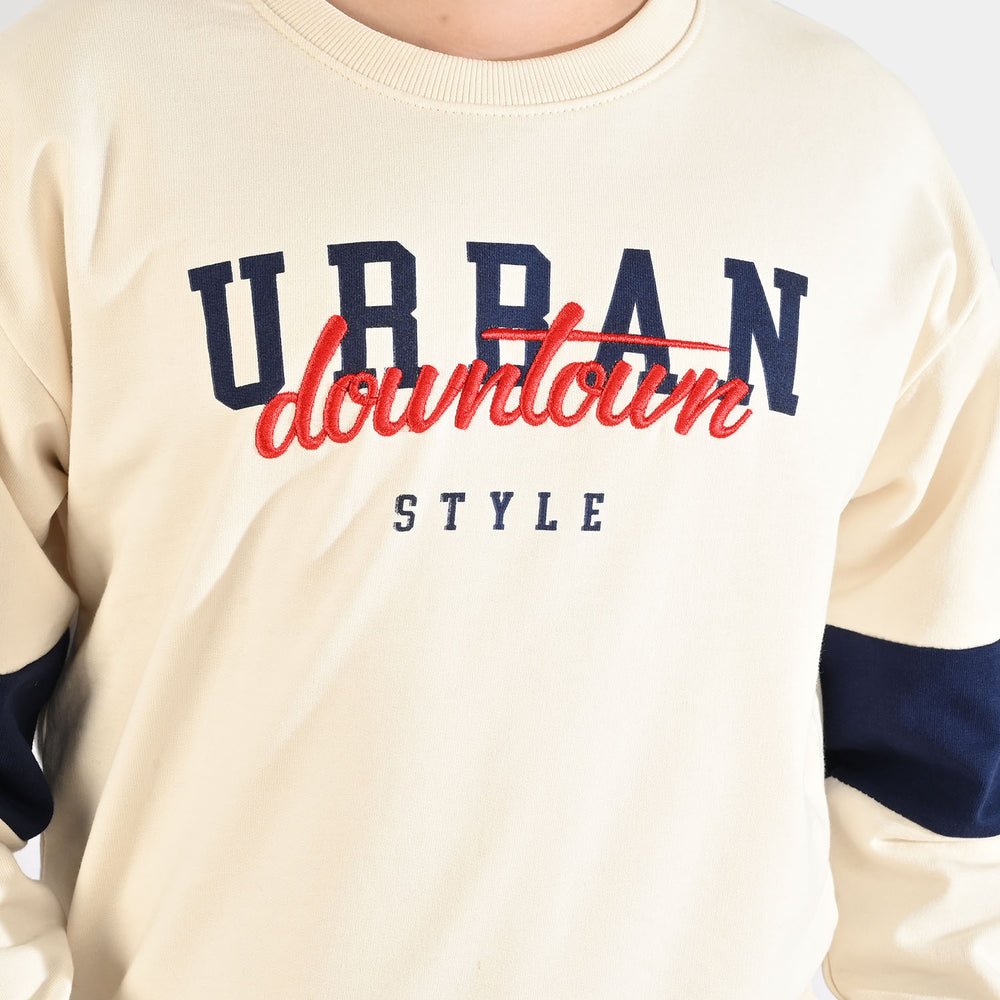 Boys Jersey/Terry Sweatshirt (Urban) - Off-white