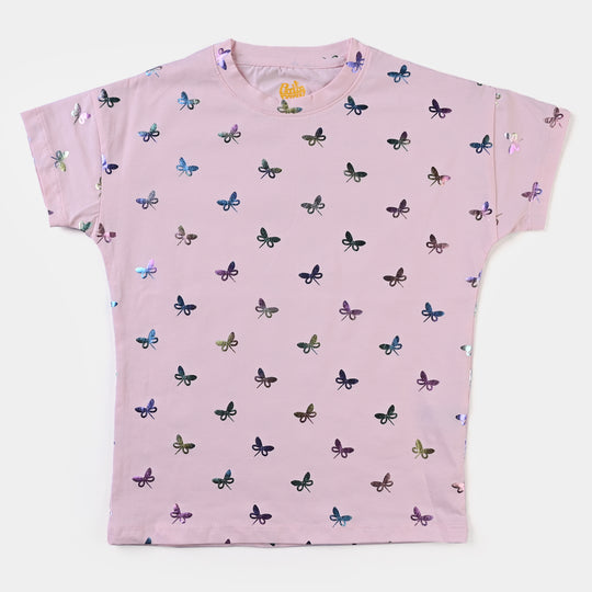 Girls Cotton Jersey T-Shirt Butterflies