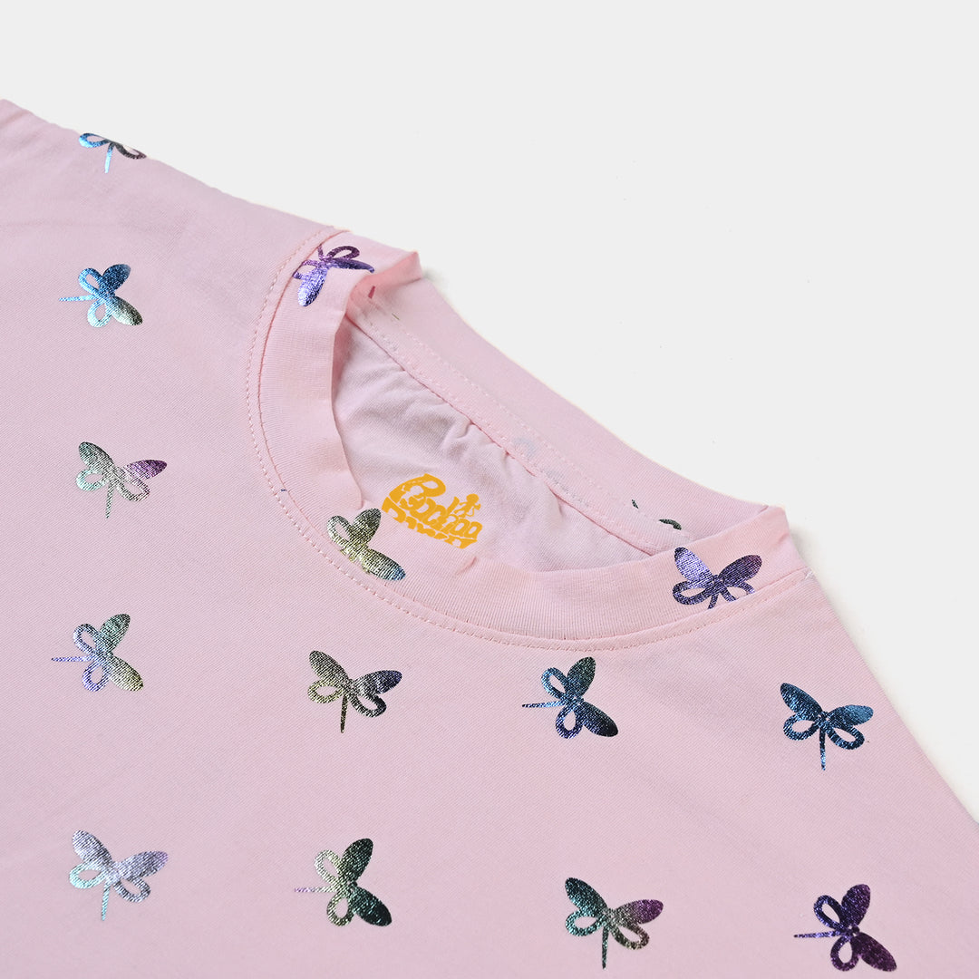 Girls Cotton Jersey T-Shirt Butterflies