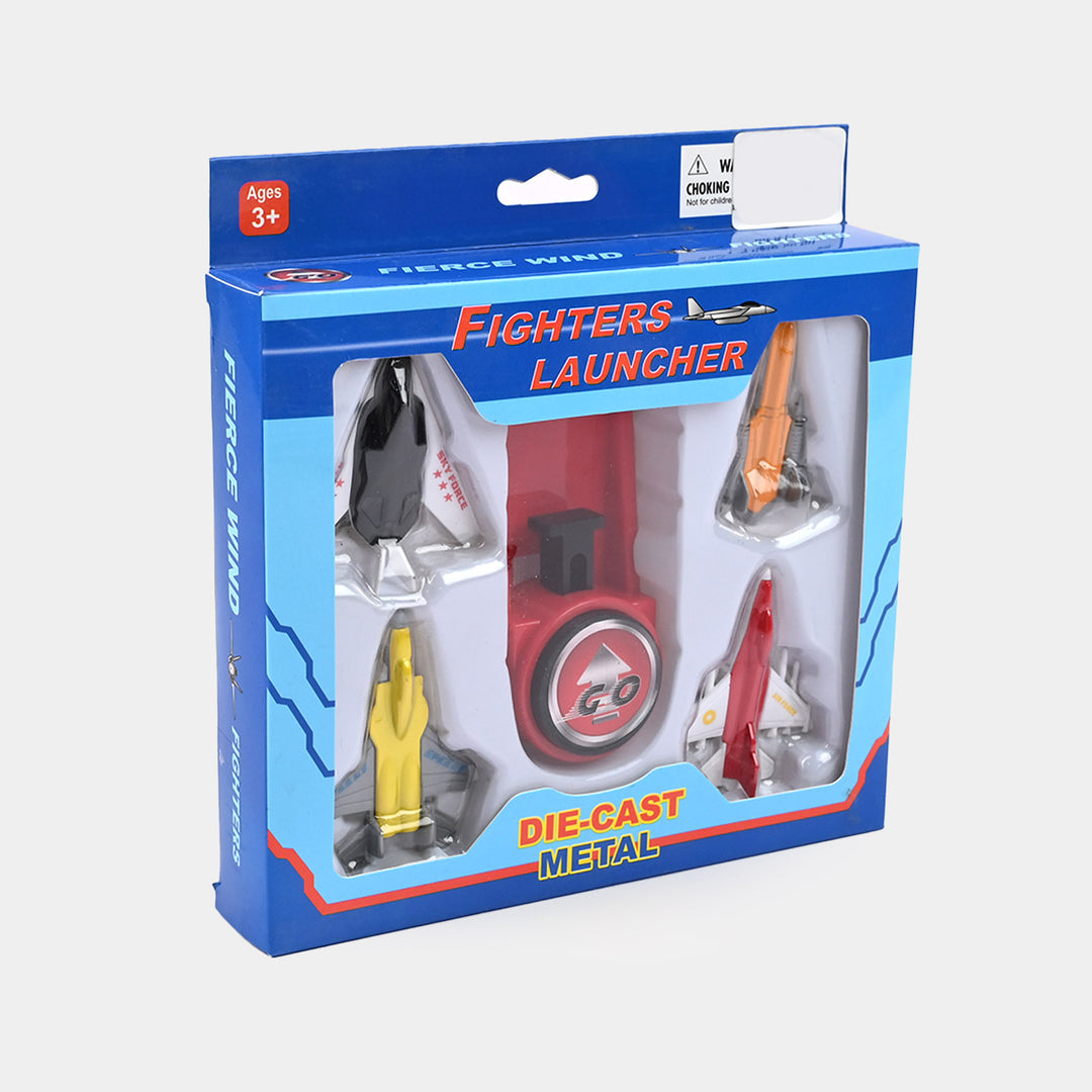 Fighters Launcher Die-Cast Metal Toy Plane Set